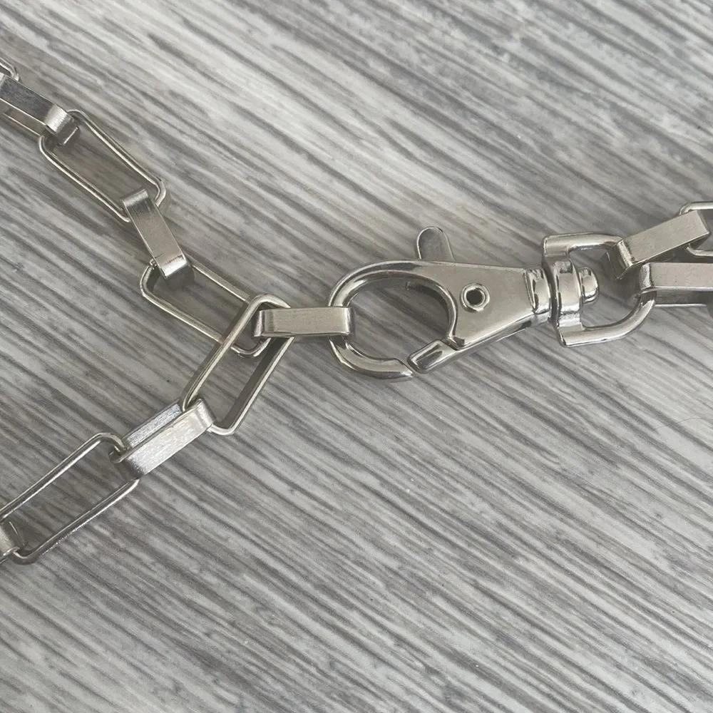 Y2K Accent Chain Belt Silver Tone Hip Belt sz M-L Boho Festival Beach Vacation